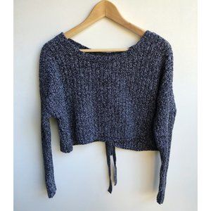 HOLLISTER KNIT GRAY PULLOVER CROP SWEATER SIZE S